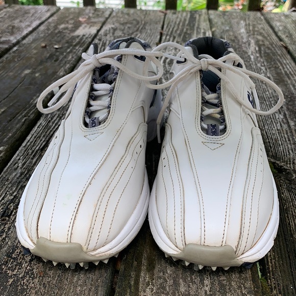 Foot joy white & blue lace up golf shoes sz 9 1/2 - Picture 2 of 10